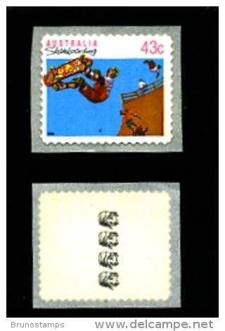 AUSTRALIA -  43c.  SKATEBOARDING  P & S  EX ROLL  4 KOALAS  REPRINT  MINT NH - Prove & Ristampe