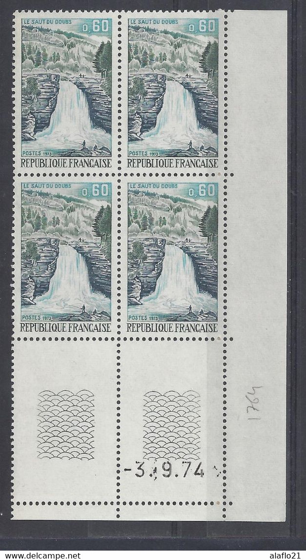 SAUT Du DOUBS N° 1764 - Bloc De 4 COIN DATE - NEUF SANS CHARNIERE -  3-9-74 - 1970-1979