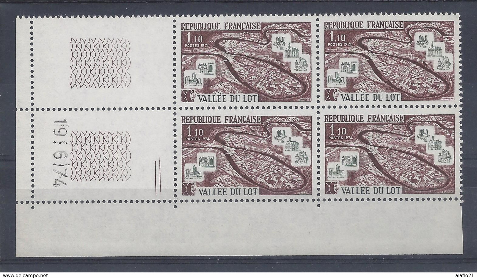 VALLEE Du LOT N° 1807 - Bloc De 4 COIN DATE - NEUF SANS CHARNIERE -  19-6-74 - 1970-1979