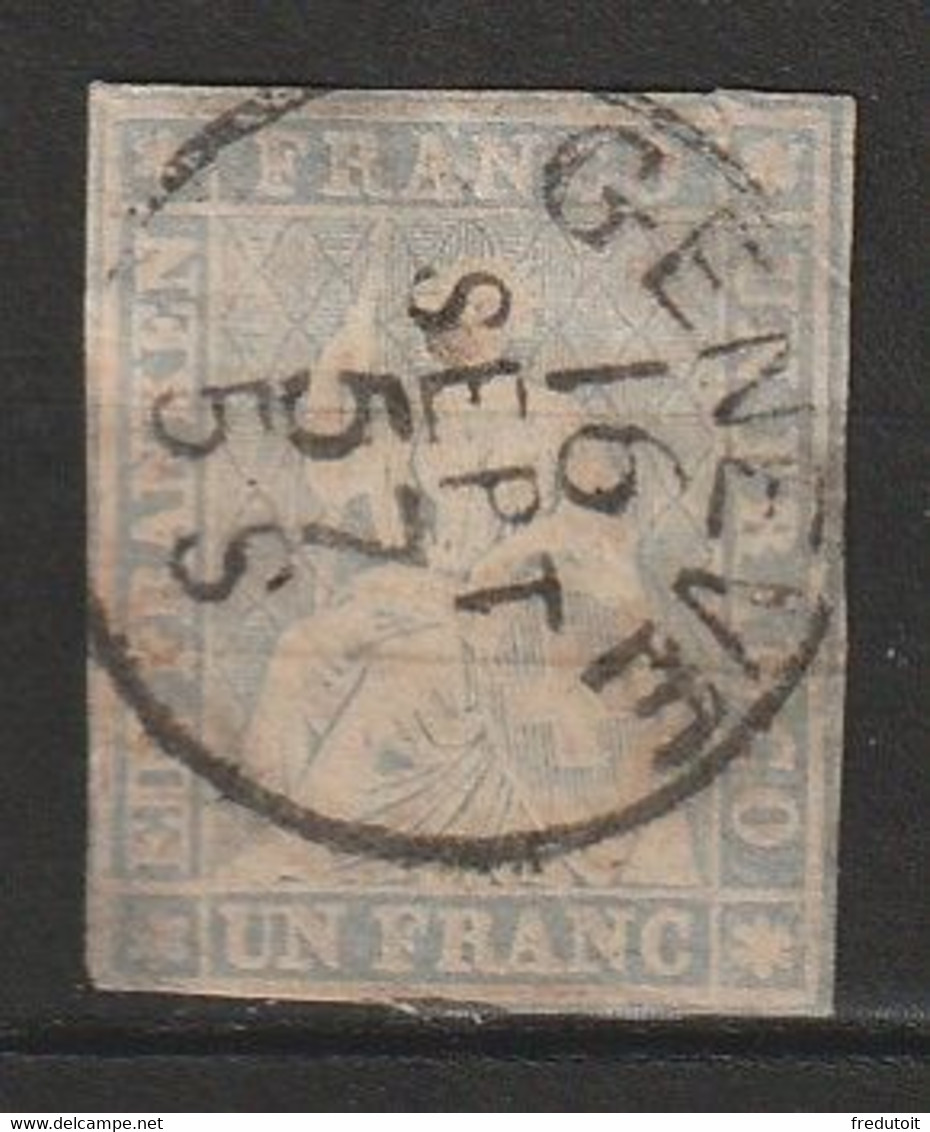 SUISSE - N°31a Obl (1854-62) Helvetia - Gebraucht