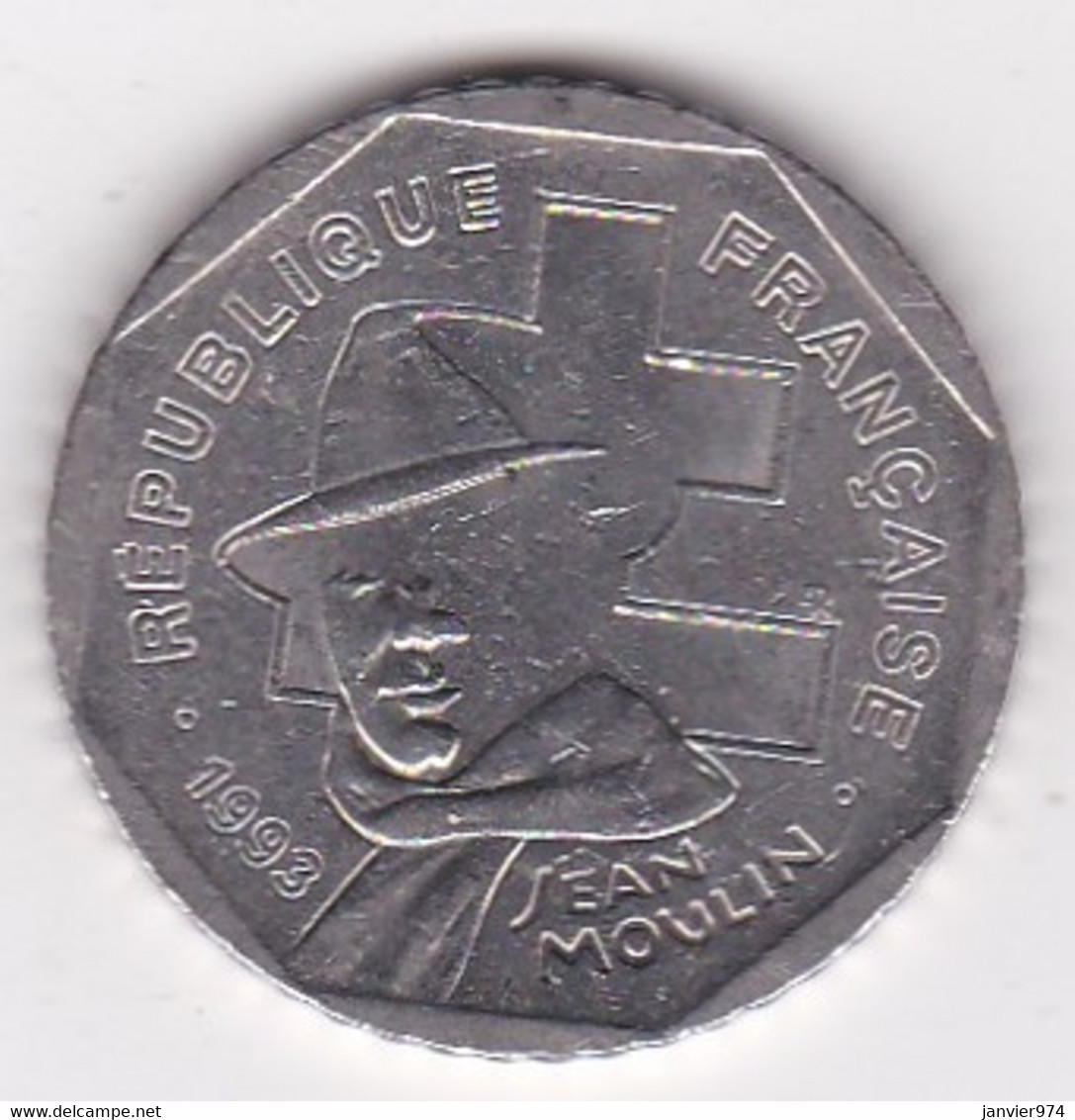 2 Francs Jean Moulin 1993, En Nickel - Commémoratives