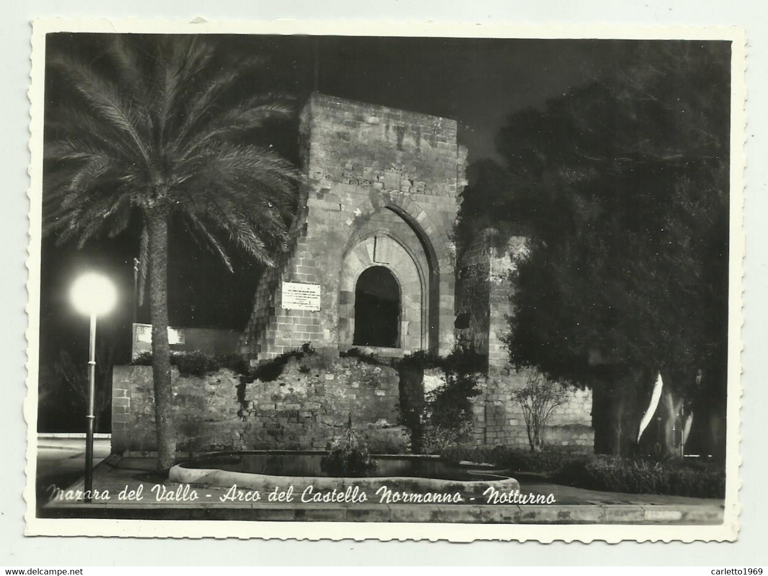 MAZARA DEL VALLO - ARCO DEL CASTELLO NORMANNO ( NOTTURNO )  - VIAGGIATA FG - Trapani