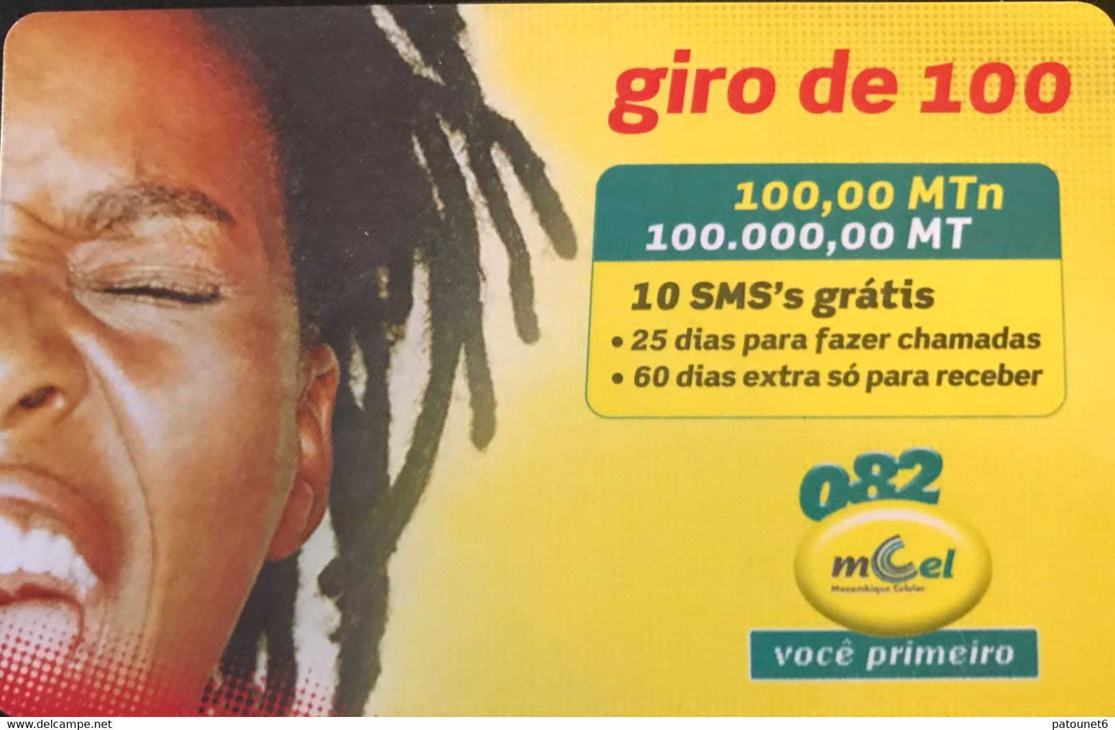 MOZAMBIQUE  -  Prepaid  - Jeune Homme -  100.000,00 MT - Moçambique