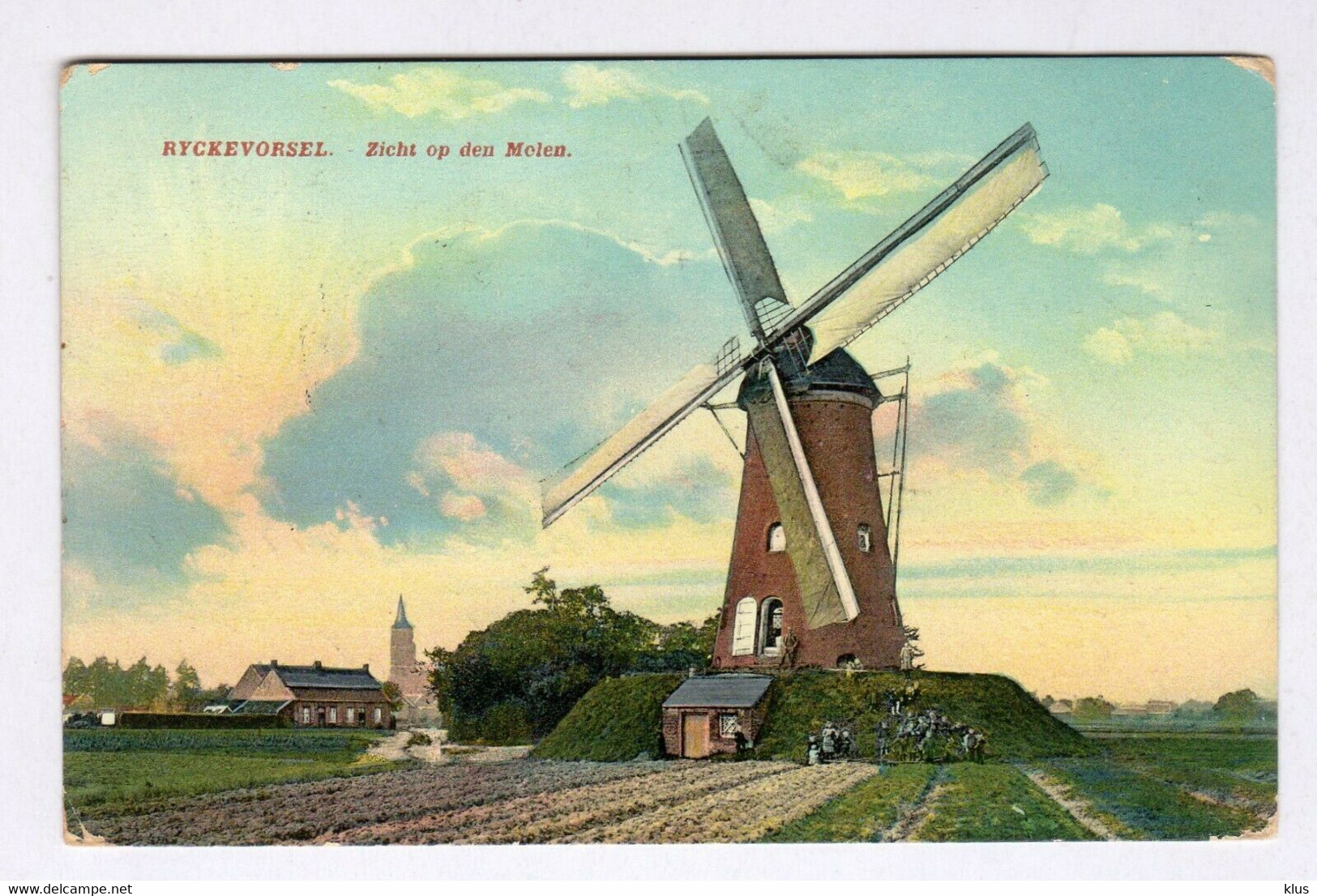 Rijkevorsel Rijckevorsel Zicht Op Den Molen In Kleur ZEER ZELDZAAM TOPKAART MOULIN - Rijkevorsel