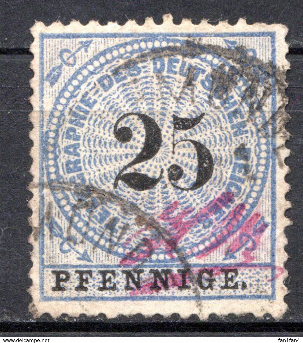 ALLEMAGNE - (Empire) - 1875 - T12légraphe - N° 12 - 25 P.. Bleu Et Noir - (Valeur En PFENNIGE) - Oblitérés