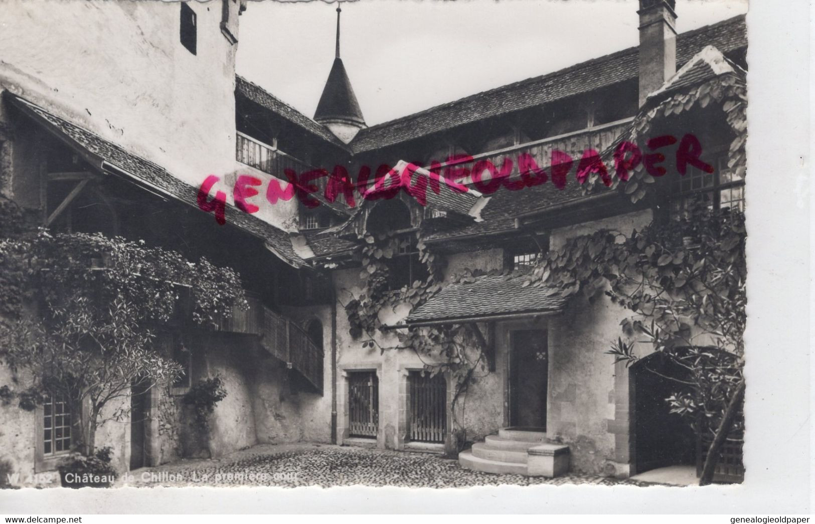 SUISSE - CHATEAU DE CHILLON -LA PREMIERE COUR - CARTE PHOTO BERINGER & PAMPALUCHI ZURICH - VAUD - Premier