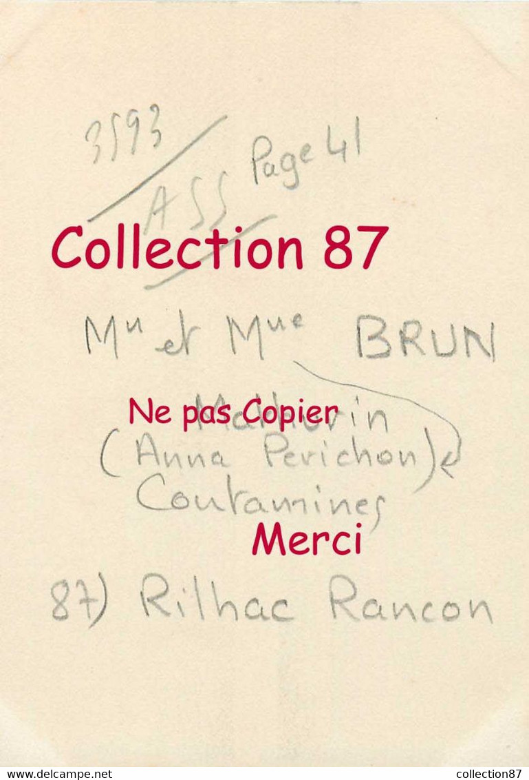 87 ☺♣♣ RILHAC RANCON - CONTAMINES < MARIAGE De Mathurin BRUN Et Anna PERRICHON < COUPLE De MARIES En 1919 - Rilhac Rancon