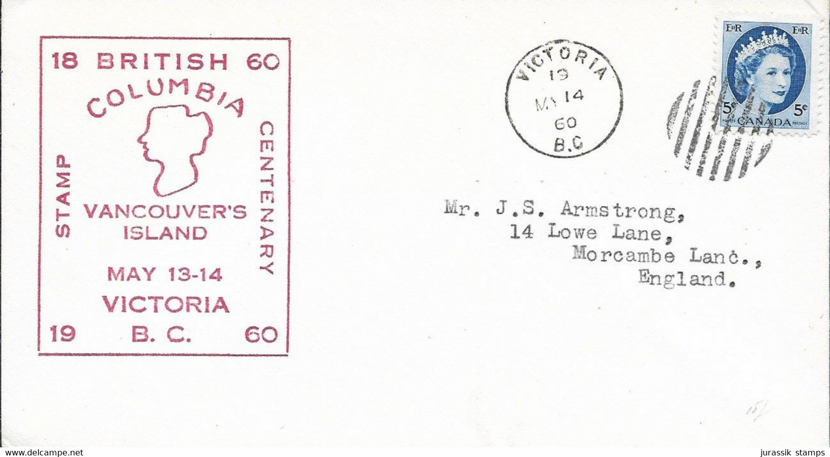 CANADA - 1960 FDC - BRITISH COLUMBIA STAMP CENTENARY -  1227 - 1952-1960