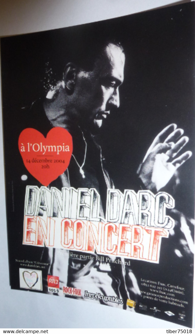 Carte Postale "Cart'Com" (2004) Daniel Darc En Concert à L'Olympia (Nouvel Album "Crèvecoeur") - Pubblicitari