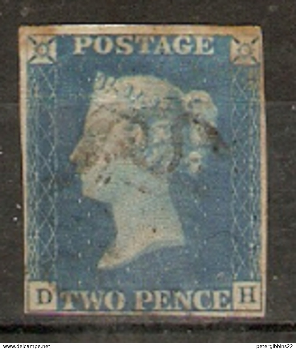 Great Britain 1840  2d Blue D H Four Margin Fine Used Price Includes Registered Delivery - Oblitérés