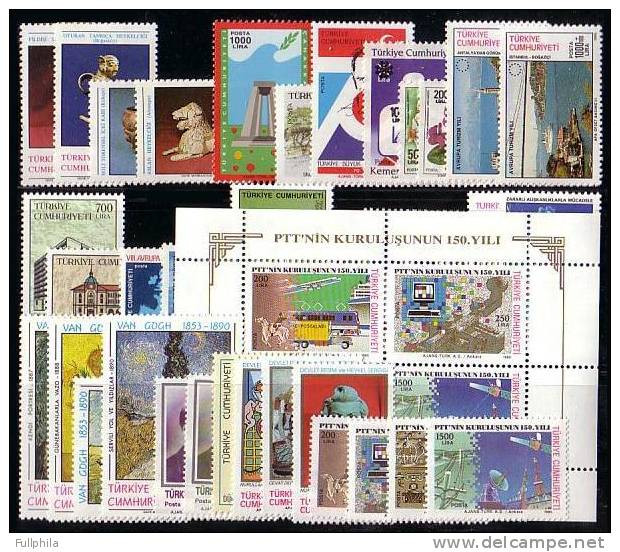 1990 TURKEY YEAR COMPLETE SET ALL MNH ** - Annate Complete