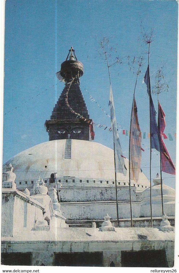 CPSM ,Népal , N°23 , Boudhanath Stupa ,Kathmandu, Ed. I.H. - Népal
