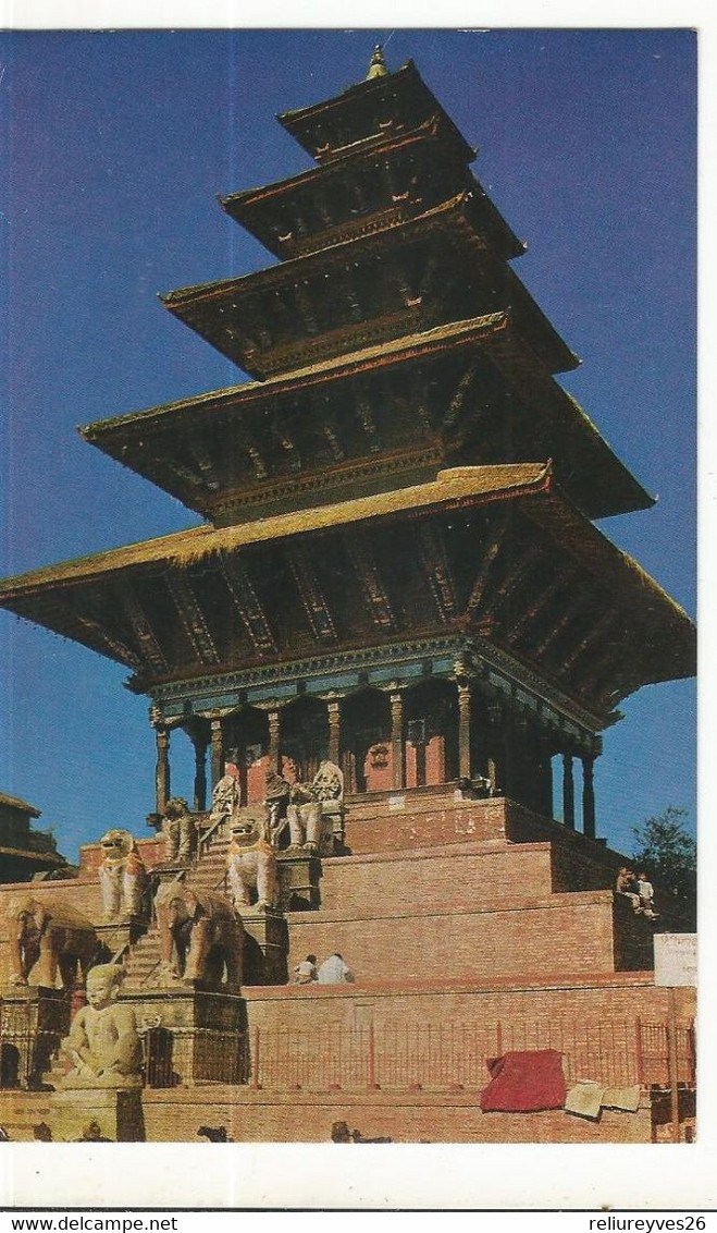 CPSM ,Népal , N°33 , Nyatapola Temple ,Bhaktapur , Phot. M. Hirano, Ed. I.H., Avec Timbre - Népal