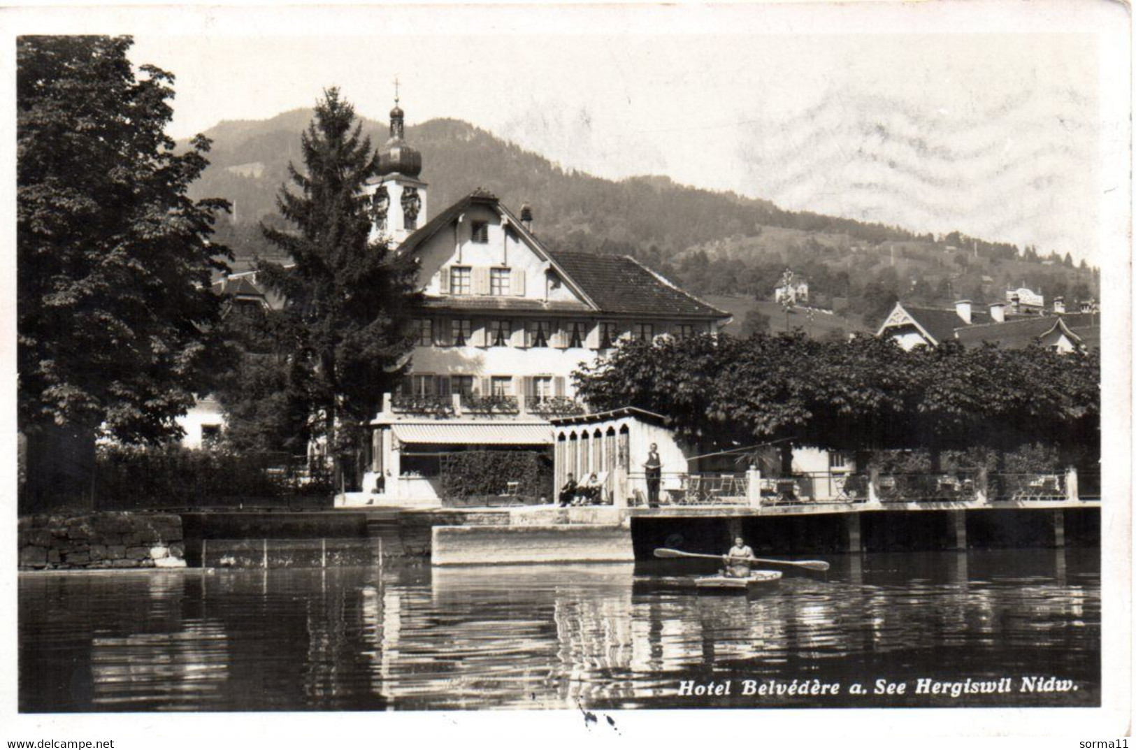 CPSM Hergiswil (Suisse) Hôtel Belvédère - Hergiswil