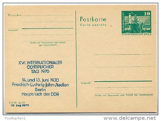 DDR P79-12b-78 C63-a Postkarte PRIVATER ZUDRUCK Olympischer Tag Berlin 1978 - Privé Postkaarten - Ongebruikt