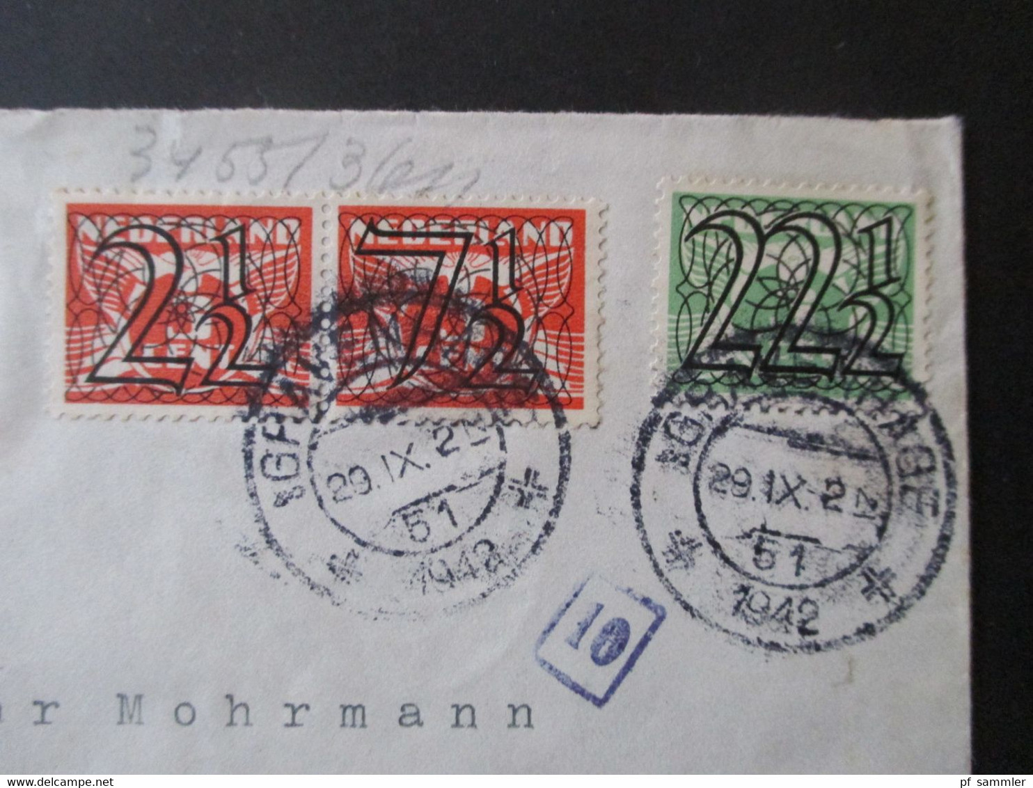 Niederlande 1942 Zensurbeleg /OKW Zensur / Mehrfachzensur Express Eilbrief An Edgar Mohrmann Hamburg Rücks Viele Stempel - Briefe U. Dokumente