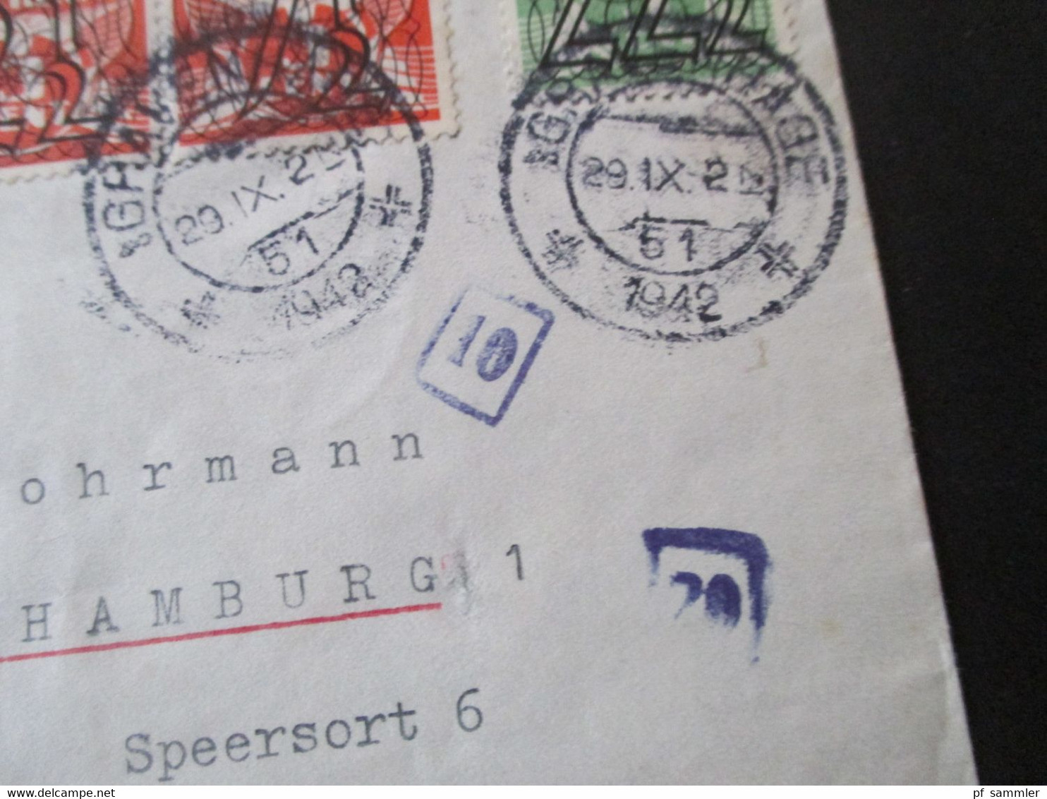 Niederlande 1942 Zensurbeleg /OKW Zensur / Mehrfachzensur Express Eilbrief An Edgar Mohrmann Hamburg Rücks Viele Stempel - Briefe U. Dokumente