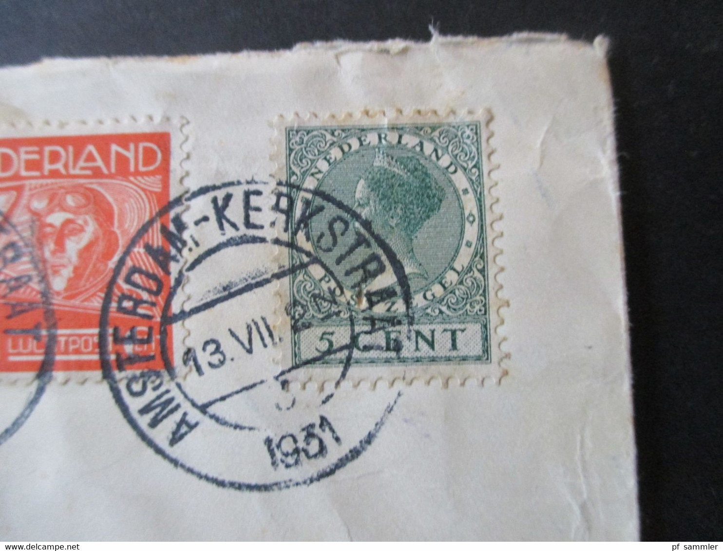 Niederlande 1931 Einschreiben Luftpost Amsterdam Kerkstraat - Wien Rücks. Aufkleber K.L.M. Royal Dutch Air Lines Holland - Lettres & Documents