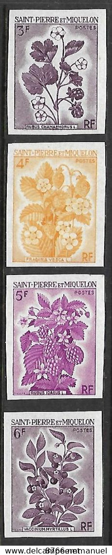 SAINT-PIERRE-ET-MIQUELON N°401 A 404 N**  Variétés Essais De Couleur Non Dentelés - Sin Dentar, Pruebas De Impresión Y Variedades