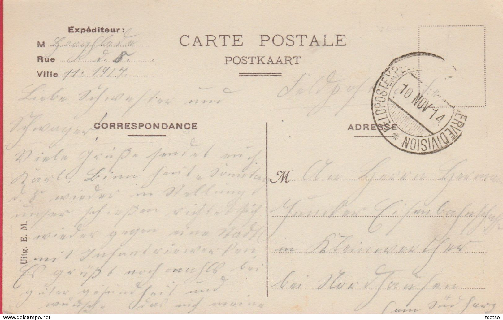 Hooglede - Yperstraat ... Feldpost - 1914 ( Verso Zien ) - Hooglede