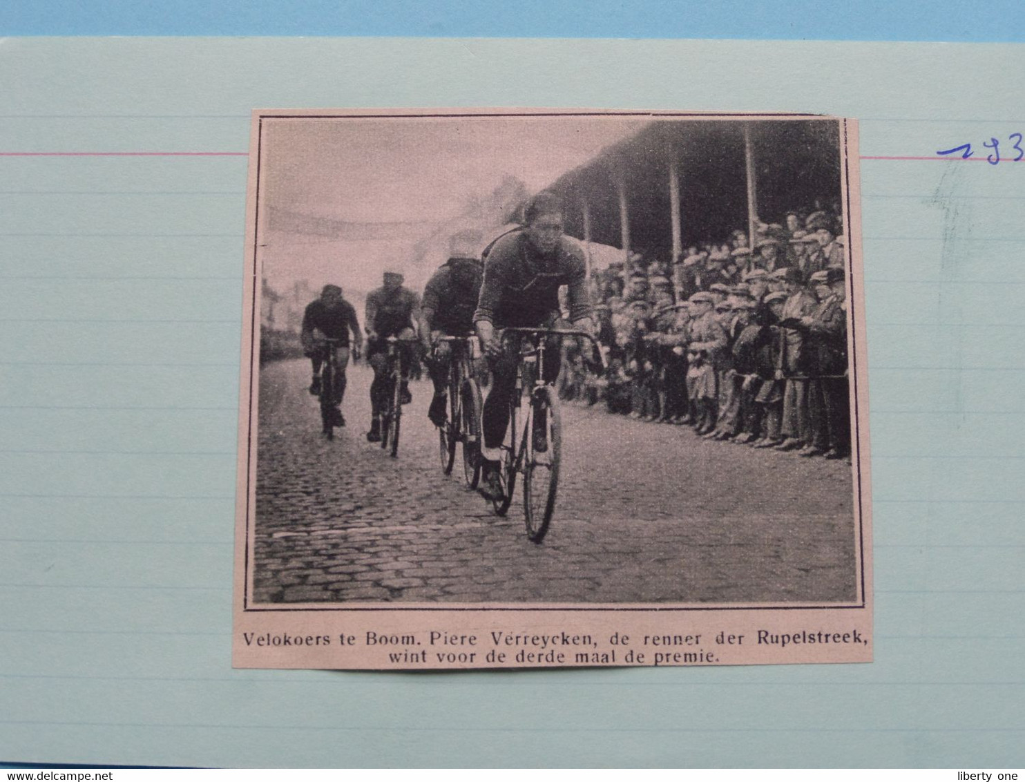 Velokoers Te BOOM, PIERRE VERREYCKEN Wint Voor De Derde Maal () 1931 ( Zie Foto Voor Detail ) KRANTENARTIKEL ! - Cyclisme
