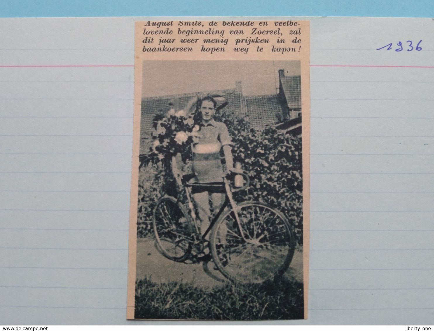 August SMITS Beginneling Van ZOERSEL () 1936 ( Zie Foto Voor Detail ) KRANTENARTIKEL ! - Cyclisme