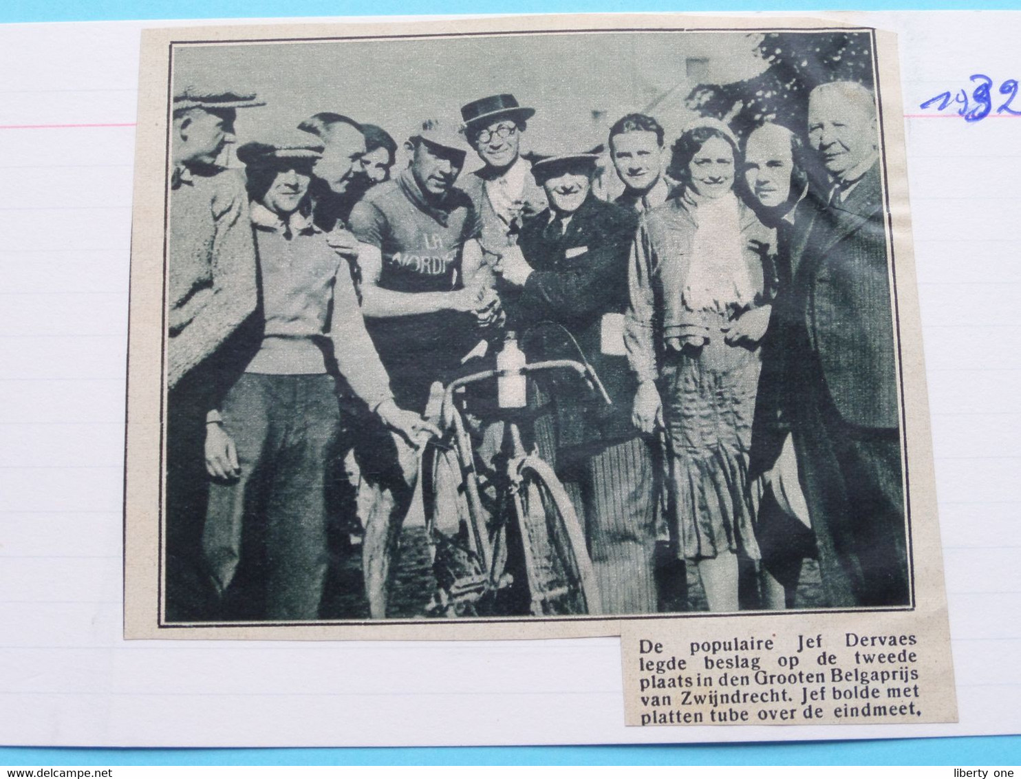 JEF DERVAESGrooten BELGAPRIJS Van ZWIJNDRECHT ( 2DE PLAATS) 1932 ( Zie Foto Voor Detail ) KRANTENARTIKEL ! - Cyclisme