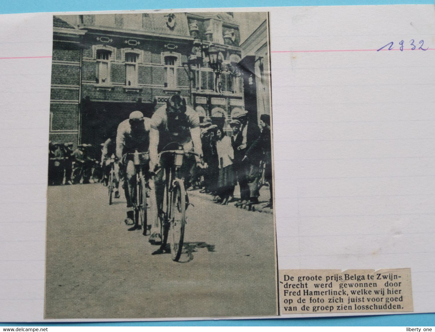 Fred HAMERLINCK Grooten BELGAPRIJS Van ZWIJNDRECHT ( Overwinnaar ) 1932 ( Zie Foto Voor Detail ) KRANTENARTIKEL ! - Cyclisme