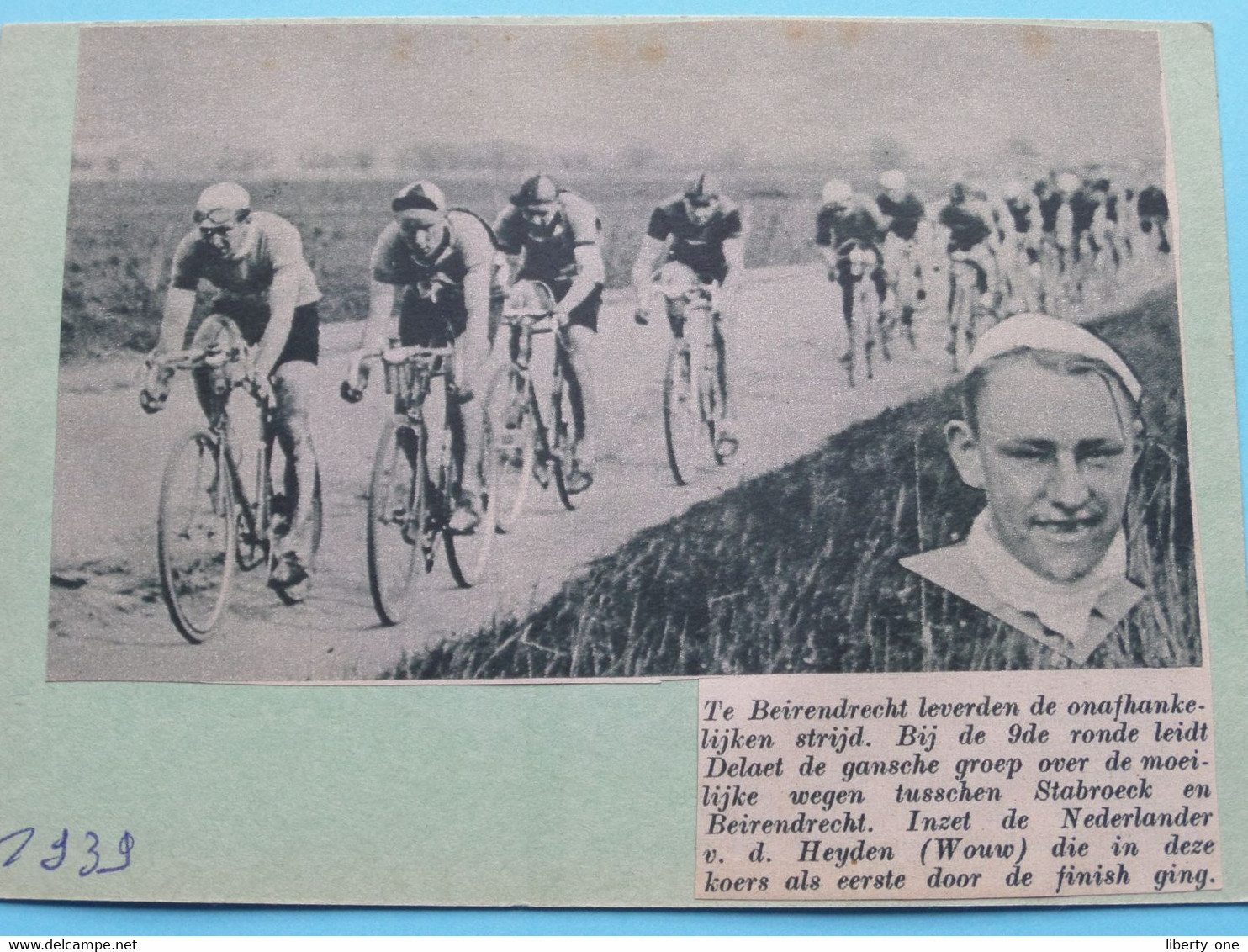 BEIRENDRECHT Strijd Der Onafhankelijken ( Inzet De V. D. HEYDEN ( Wouw ) 1939 ( Zie Foto Voor Detail ) KRANTENARTIKEL ! - Cyclisme