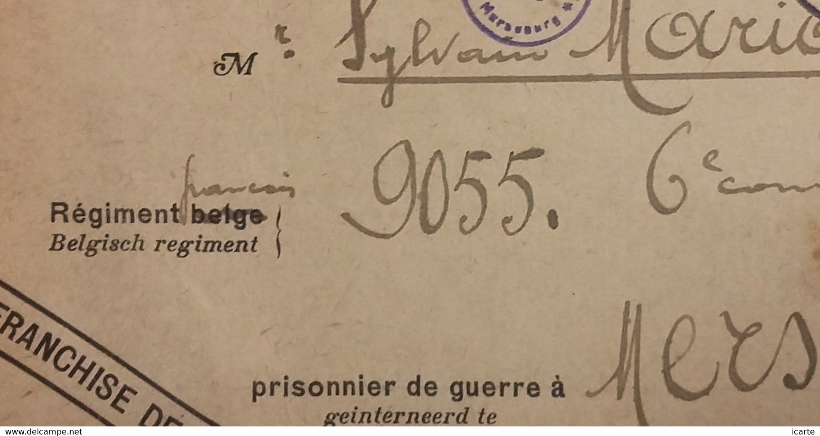 CP Spéciale Pour Prisonnier De Guerre Belge Utilisée De Bruxelles Vers Prisonnier Français Camp De MERSEBURG Juin 1917 - Prisoners