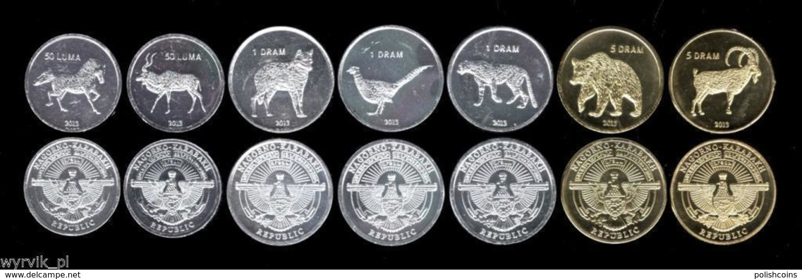 NAGORNO KARABAKH 2013 Set Of 7 Coins Upper Karabach Gorny UNC - Nagorno-Karabakh