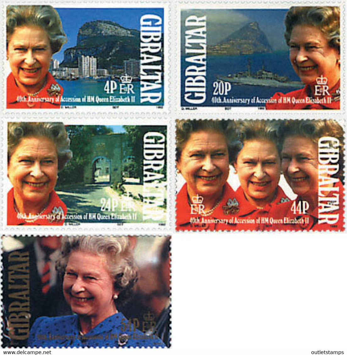 Ref. 83461 * NEW *  - GIBRALTAR . 1992. 40th ANNIVERSARY OF ELIZABETH II'S ACCESSION. 40 ANIVERSARIO DEL ACCESO AL TRONO - Gibraltar