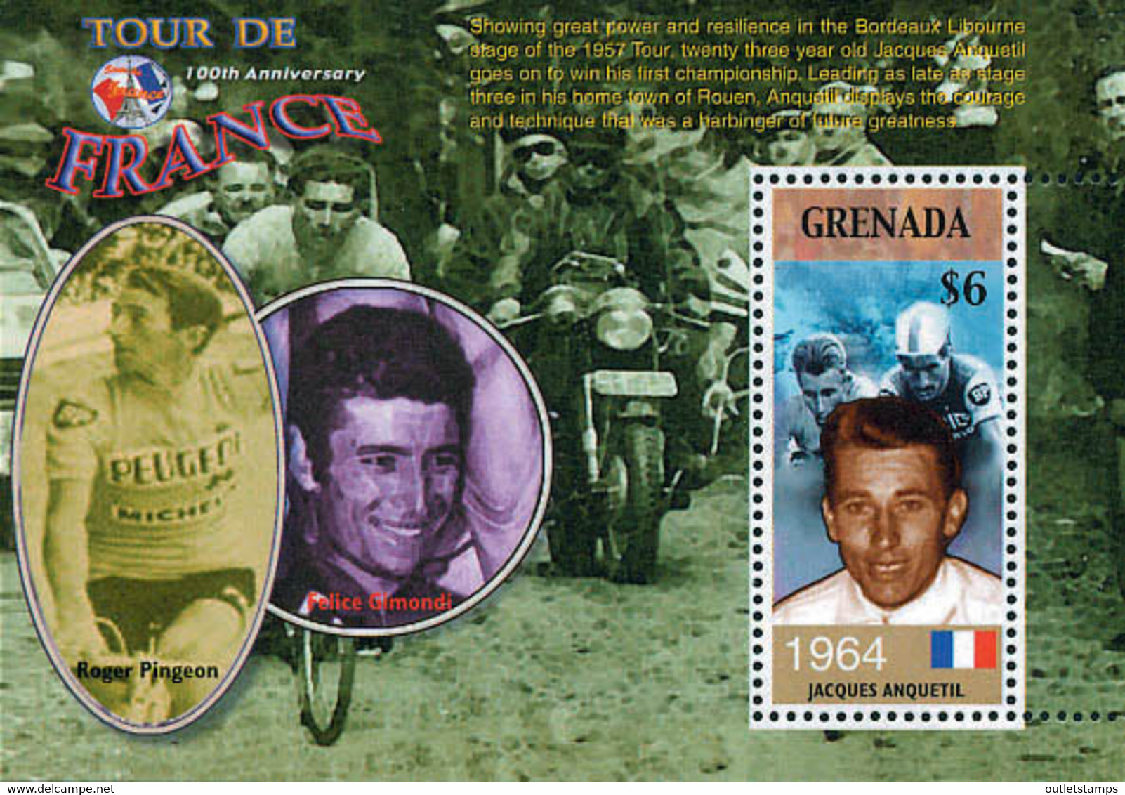 Ref. 212475 * NEW *  - GRENADA . 2003. CENTENARY OF THE TOUR OF FRANCE. CENTENARIO DEL TOUR DE FRANCE - Grenada (1974-...)