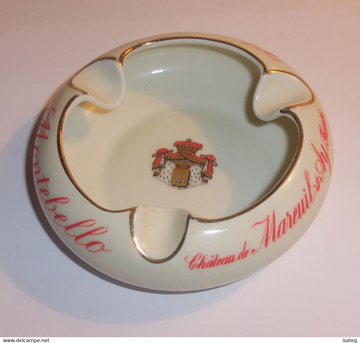 Cendrier Vintage Champagne Montebello - Château De Mareuil Sur Ay - Porcelaine Bernardaud Limoges - Porselein