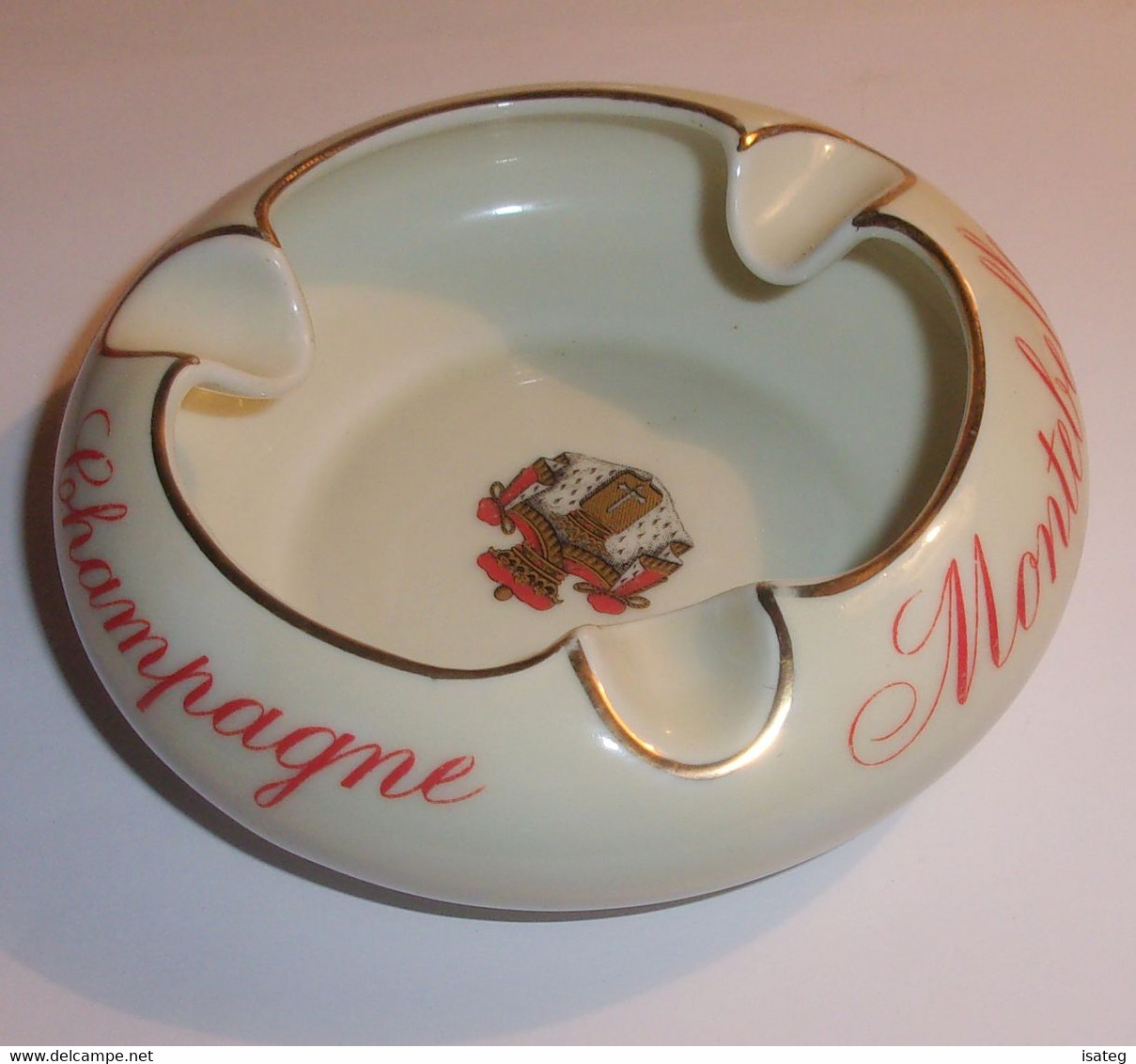 Cendrier Vintage Champagne Montebello - Château De Mareuil Sur Ay - Porcelaine Bernardaud Limoges - Porcelana