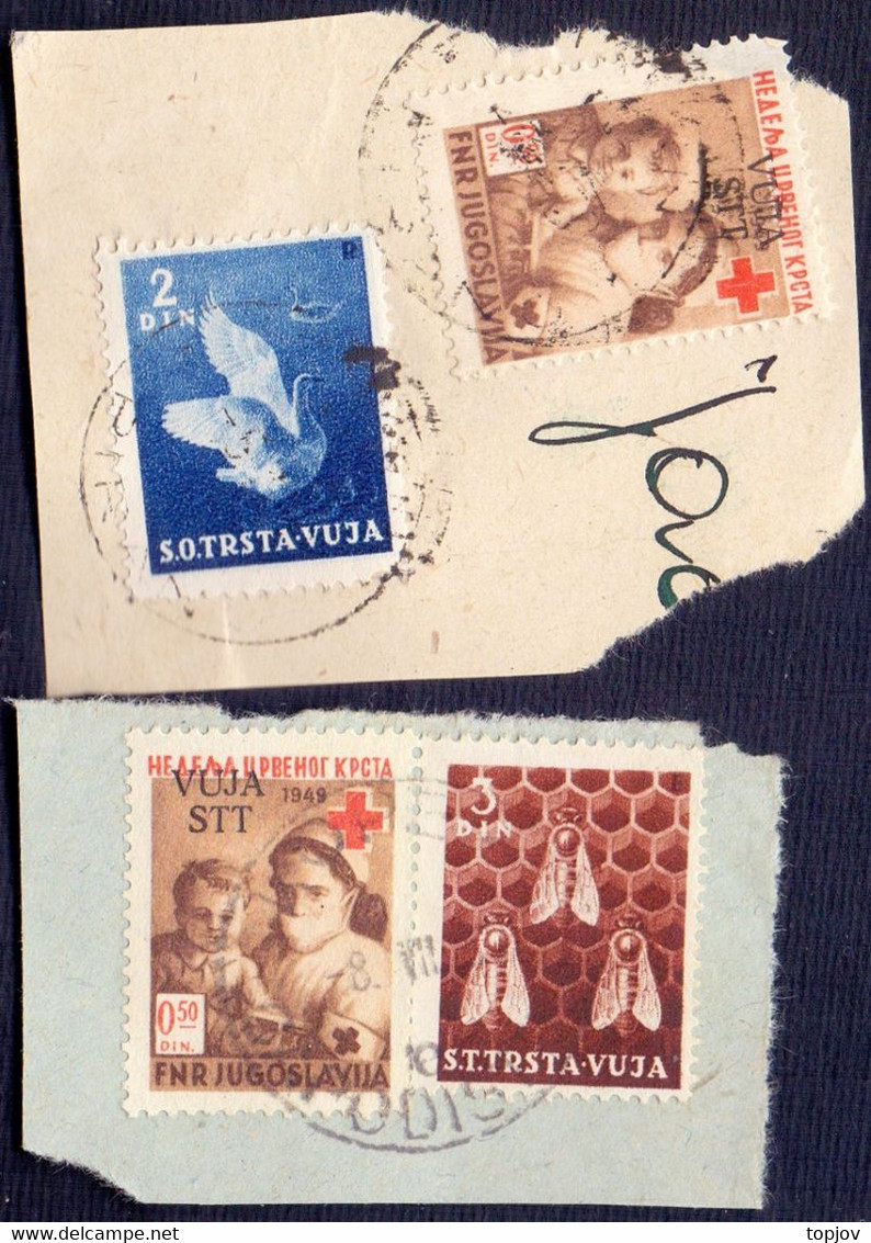 VUJNA - SLOVENIA - LOT  RED CROSS - PIRANO   CAPODISTRIA Used - 1949 - Marcophilia