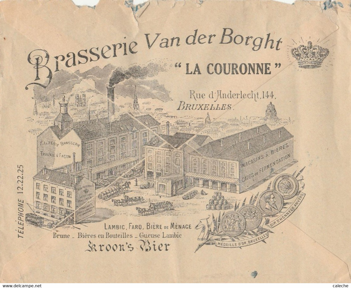 Brasserie Van Der Borght Vers Duinbergen / Gueuze/Lambic/Kriek/Vieux Lambic _Enveloppe Froissée En Son Milieu - Covers & Documents