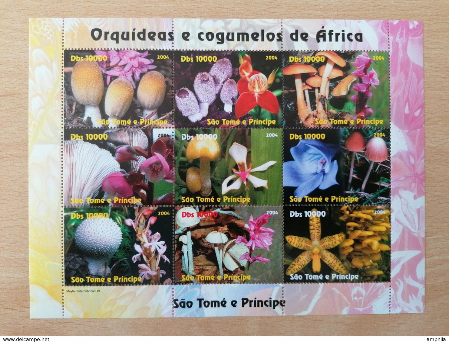 169 VIGNETTE Champignons, Pilze, Mushroom Orchidées, Orchids - São Tomé Und Príncipe