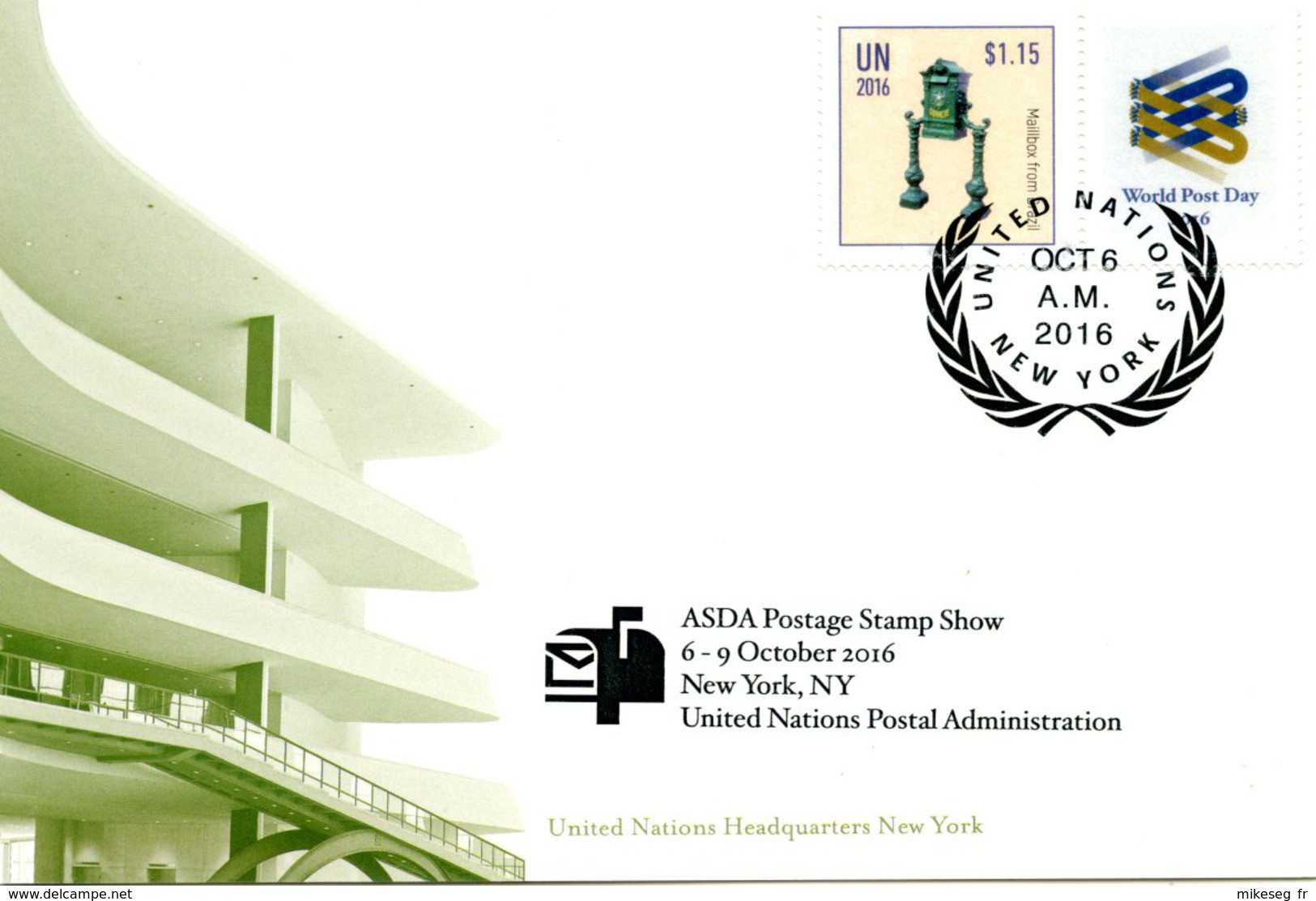 ONU New-York 2016 - Show Card NY ASDA 6-9 October 2016 - Maximum Cards