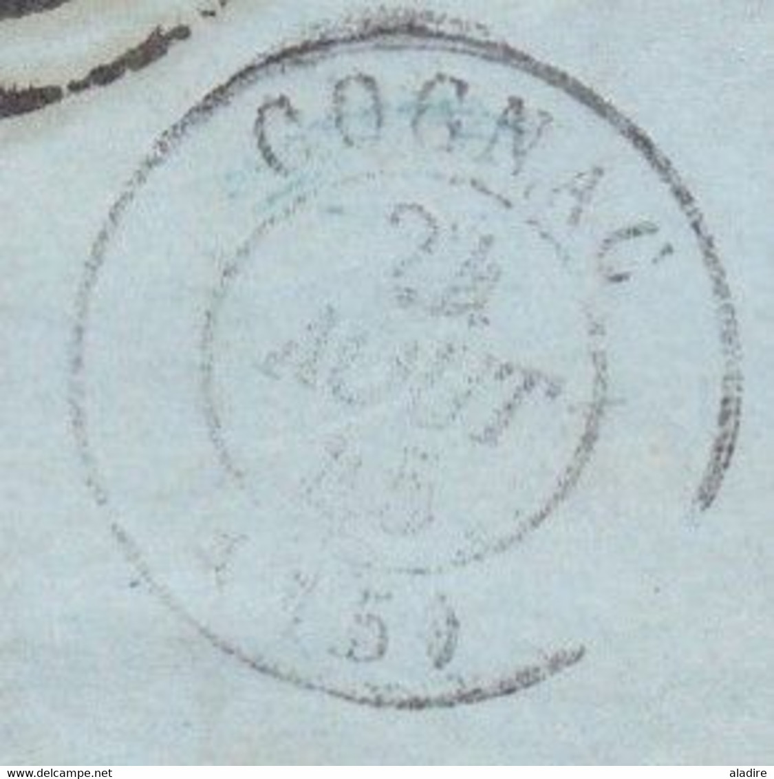 1845 - Lettre pliée en français de New York, USA vers Cognac, France via Liverpool & Boulogne - cad arrivée - T 14