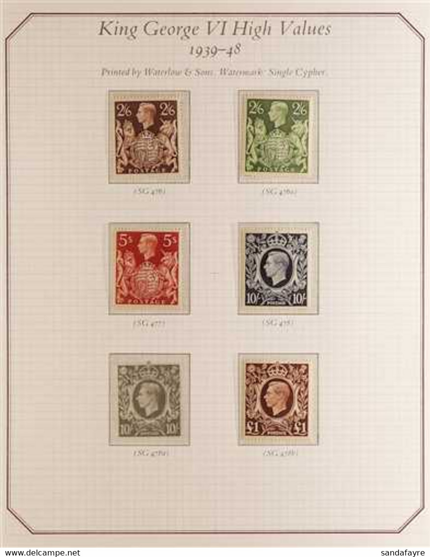 1937-1952 KGVI NEVER HINGED MINT Collection On Hingeless Printed Leaves. A Virtually Complete Basic Run SG 461 To SG 514 - Zonder Classificatie