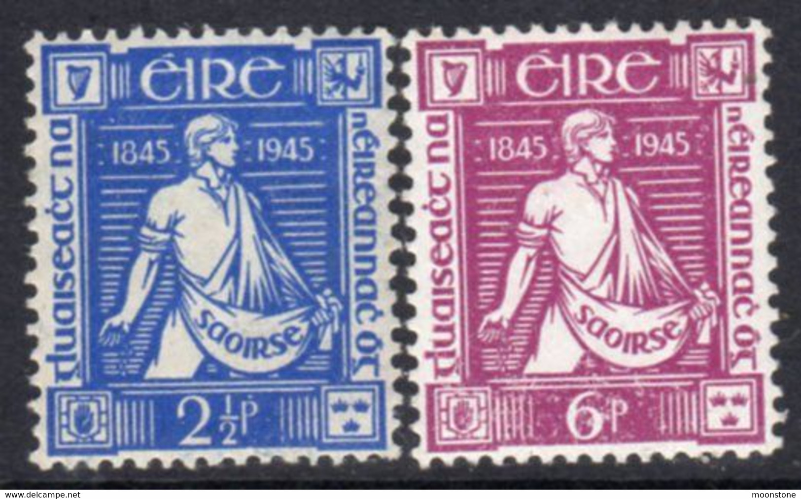 Ireland 1945 Death Centenary Of Thomas Davis Set Of 2, Hinged Mint, SG 136/7 - Neufs