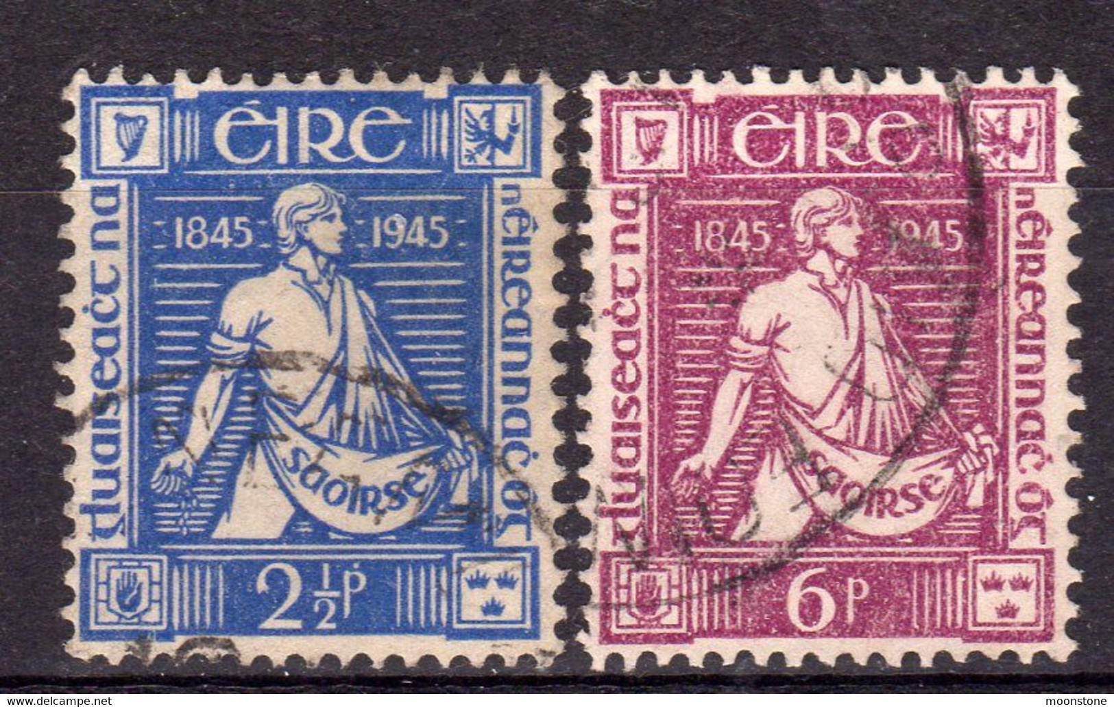 Ireland 1945 Death Centenary Of Thomas Davis Set Of 2, Used, SG 136/7 (IU) - Unused Stamps