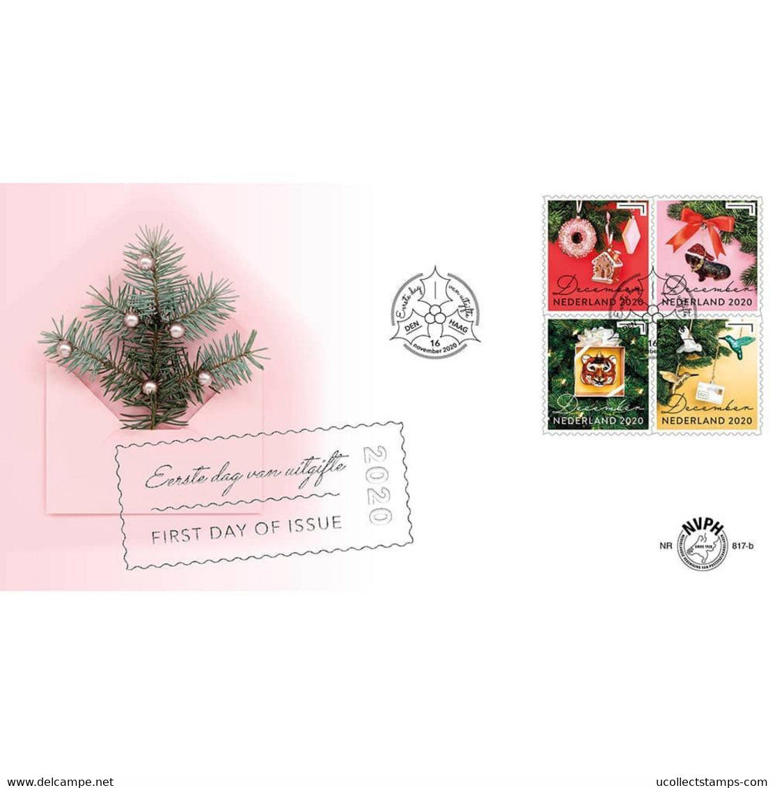 Nederland 2020  Kerstmis      FDC 817 A-b - Non Classés