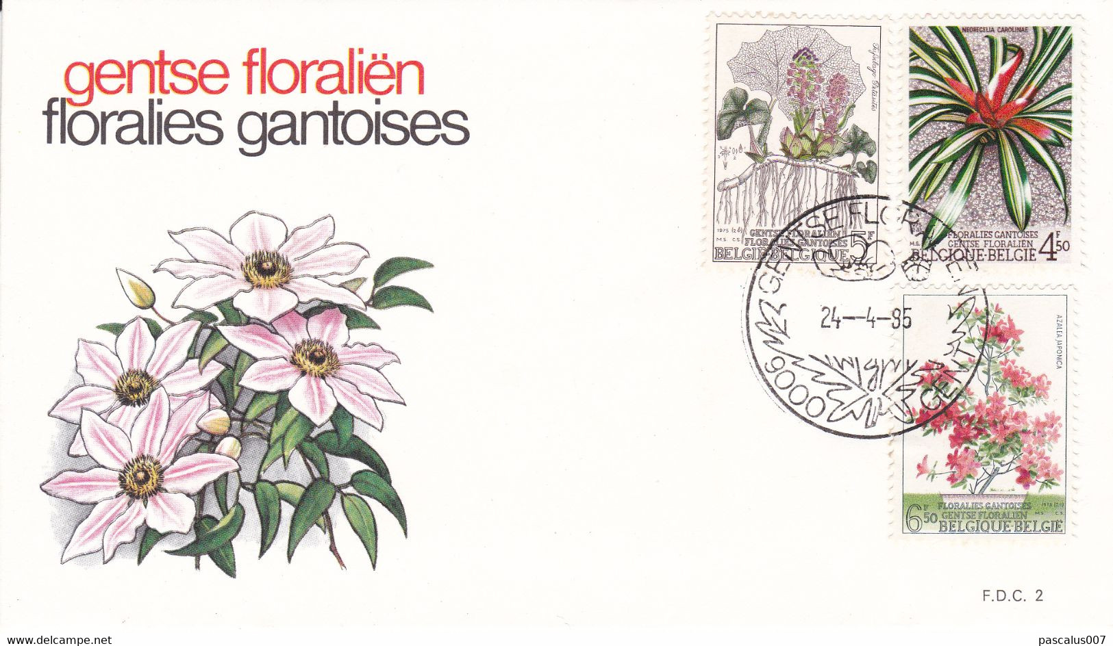 B01-212 1749 1751 NAT FDC 2 Floralie Floriade Floralies Gantoises V 23-2-1975 9000 Gent €4 - Unclassified