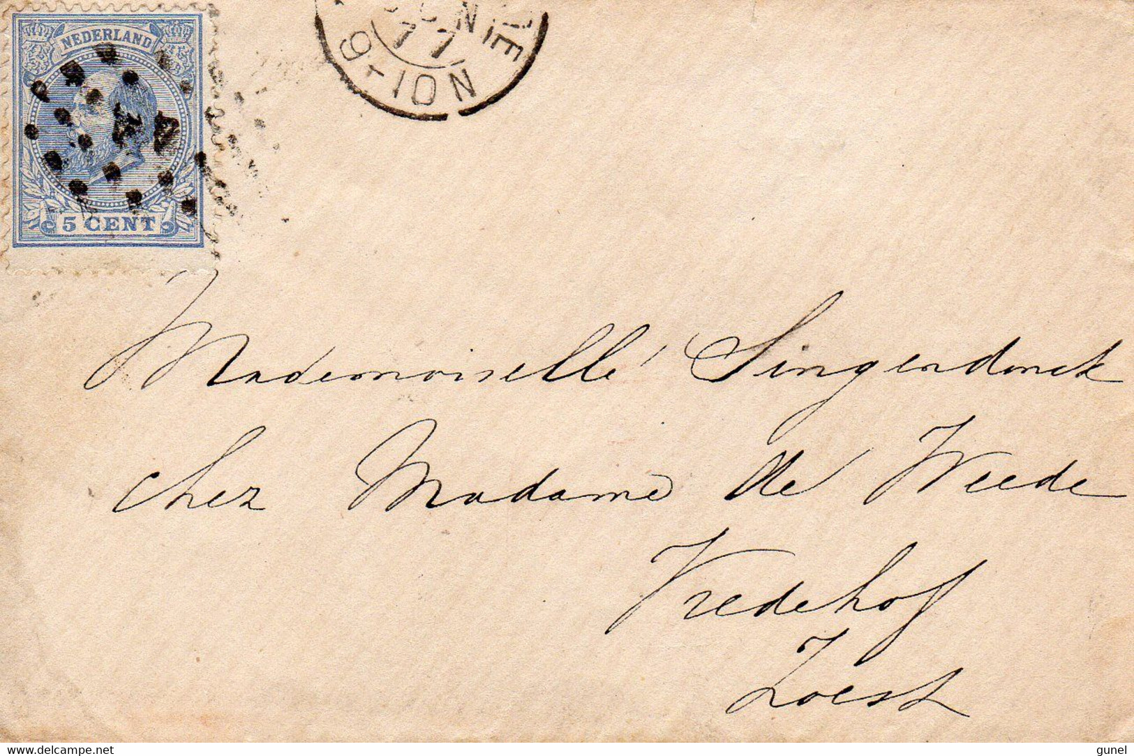 19 JUN 1877 Envelopje Van 'sGravenhage Met Punt 44 Naar Zoest Via BAARN - Storia Postale