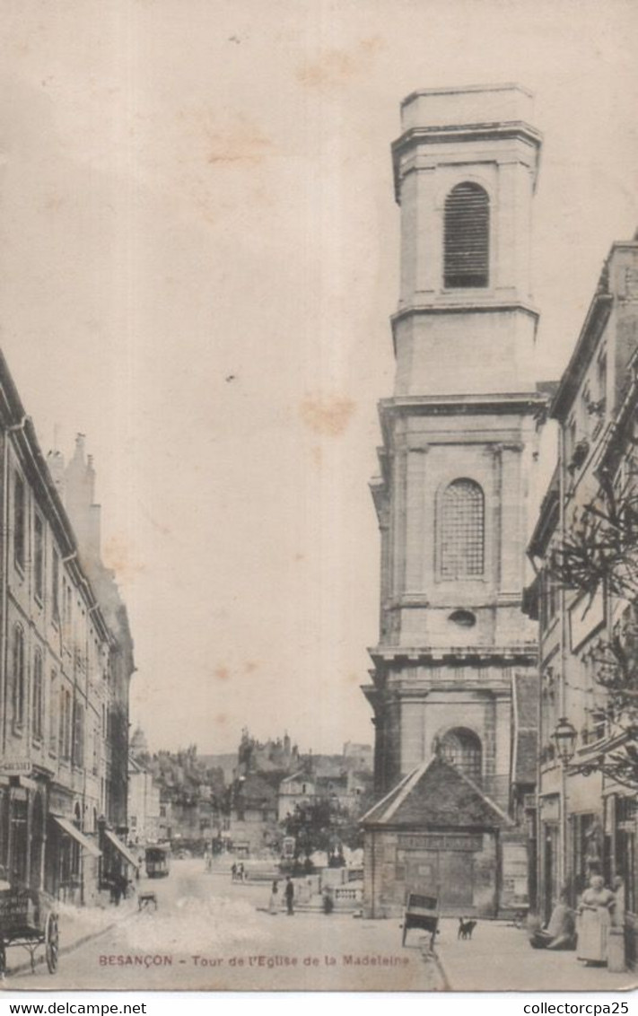 Besançon - Tour De L' Eglise De La Madeleine ( Légende En Rouge ) - Besancon