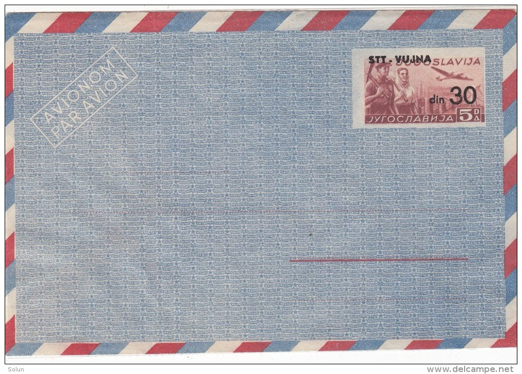 ITALY YUGOSLAVIA TRIESTE ZONA B STT VUJNA 1948 AIRMAIL COVER AVIONOM PARAVION DIN 30 - Poste Aérienne