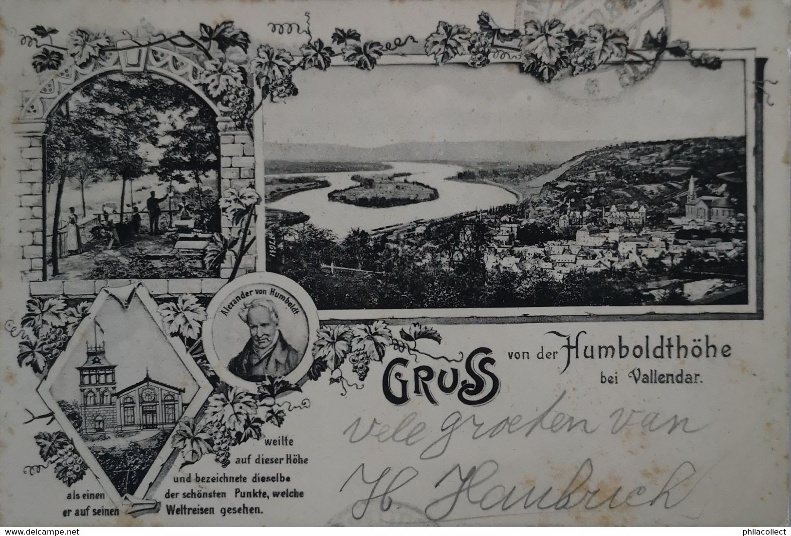 Bei Vallendar // Gruss Von Der Humboldthohe 1907 Fleckig Und Briefmarke Schlecht Entfernt - Otros & Sin Clasificación