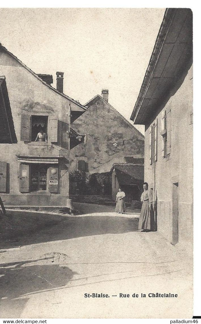 NEUCHATEL ST BLAISE RUE DE LA CHATELAÎNE - Animée - Huguenin Et Grivaz No 510 - Voyagé En 1908 Vers Prilly - Saint-Blaise